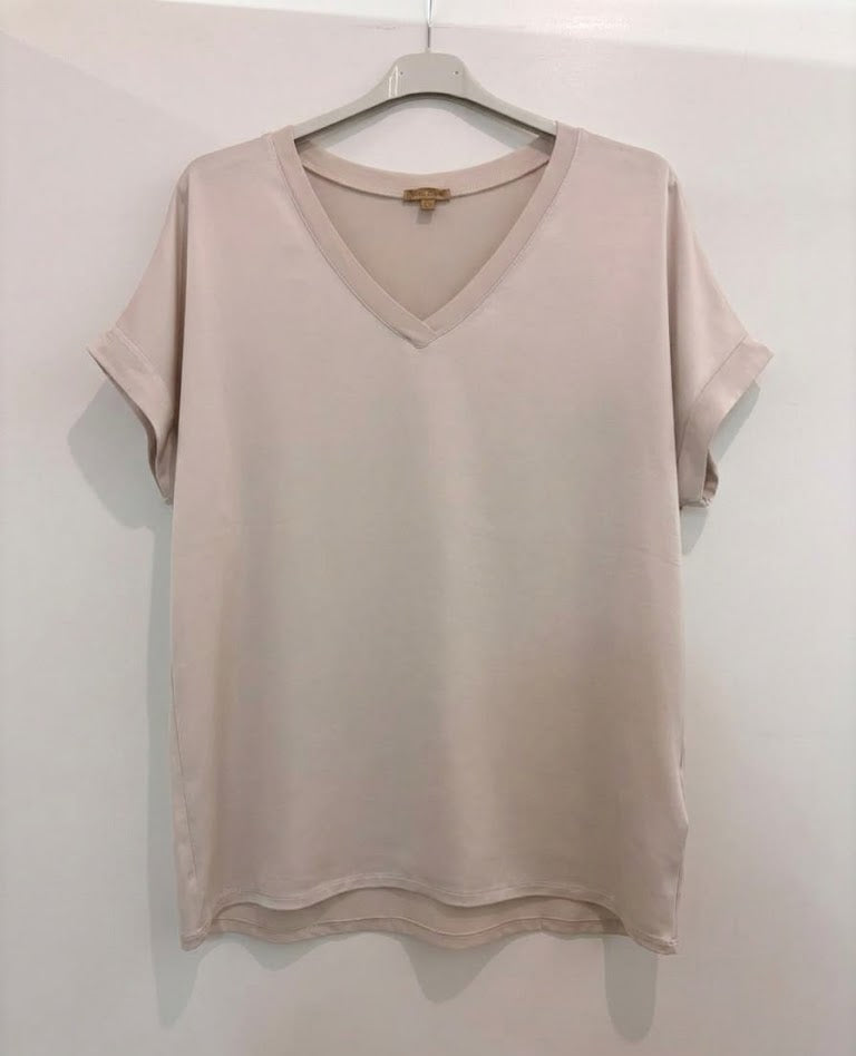 T-shirt col V à manches courtes