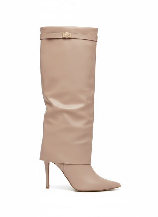 Bottes haute à talon aiguille avec bride décorative
