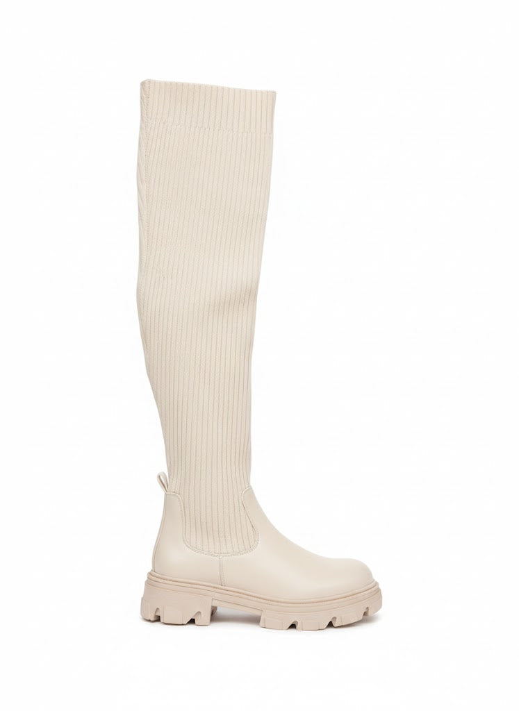 Bottes chaussette montante à semelle crantée