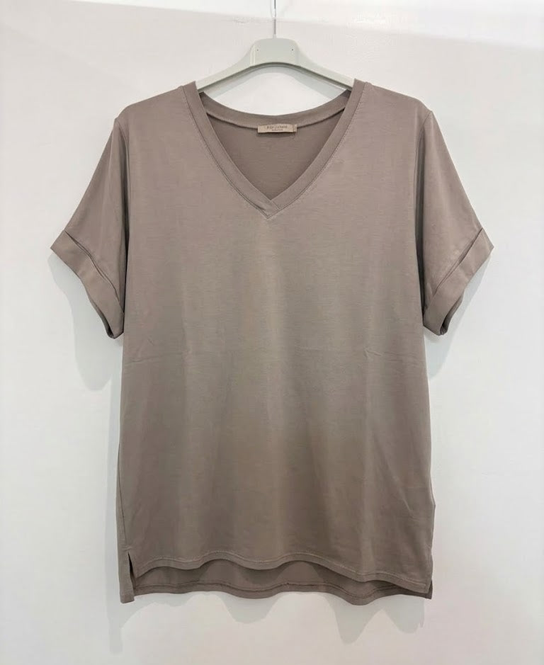 T-shirt col V à manches courtes