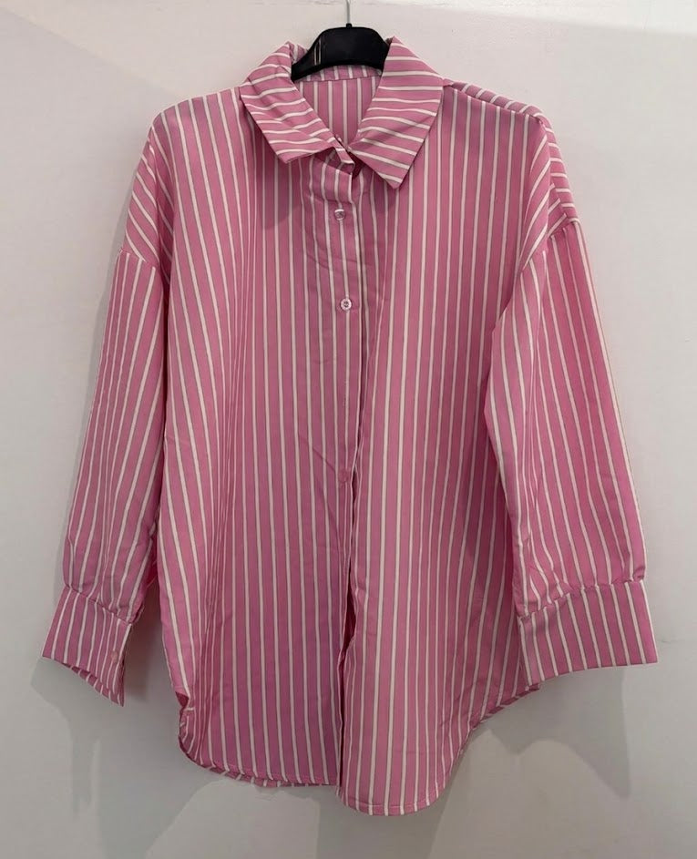 Chemise fluide à rayures coupe classique et col ouvert