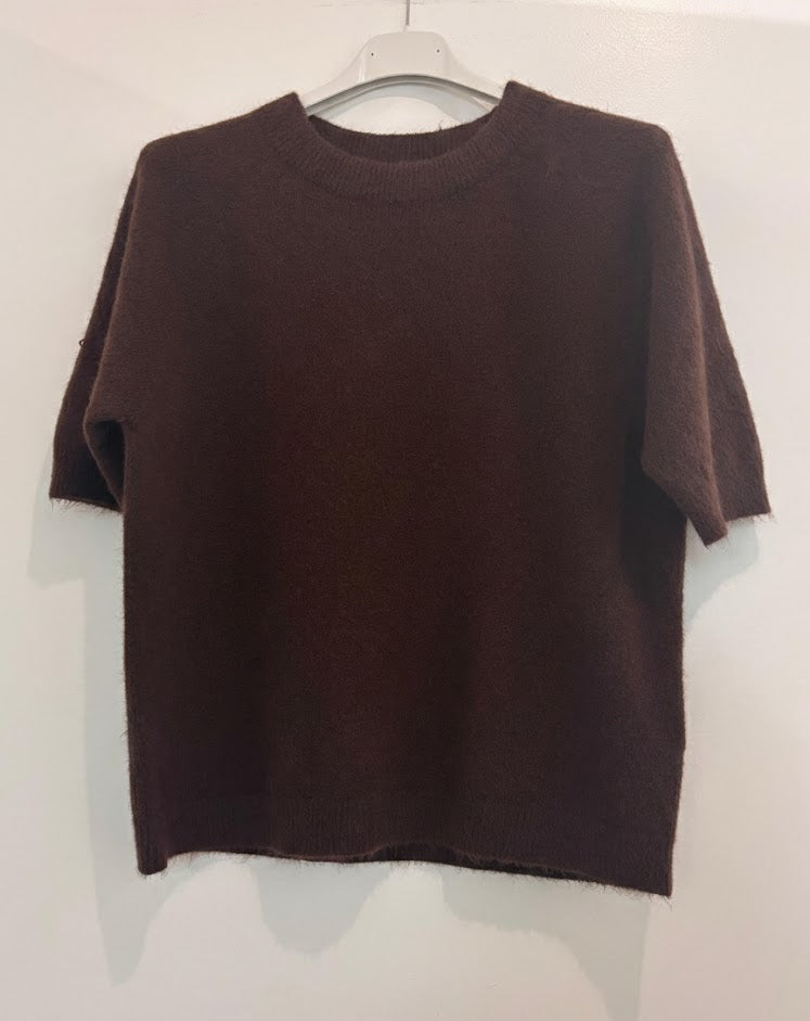 Pull manches courtes en maille douce