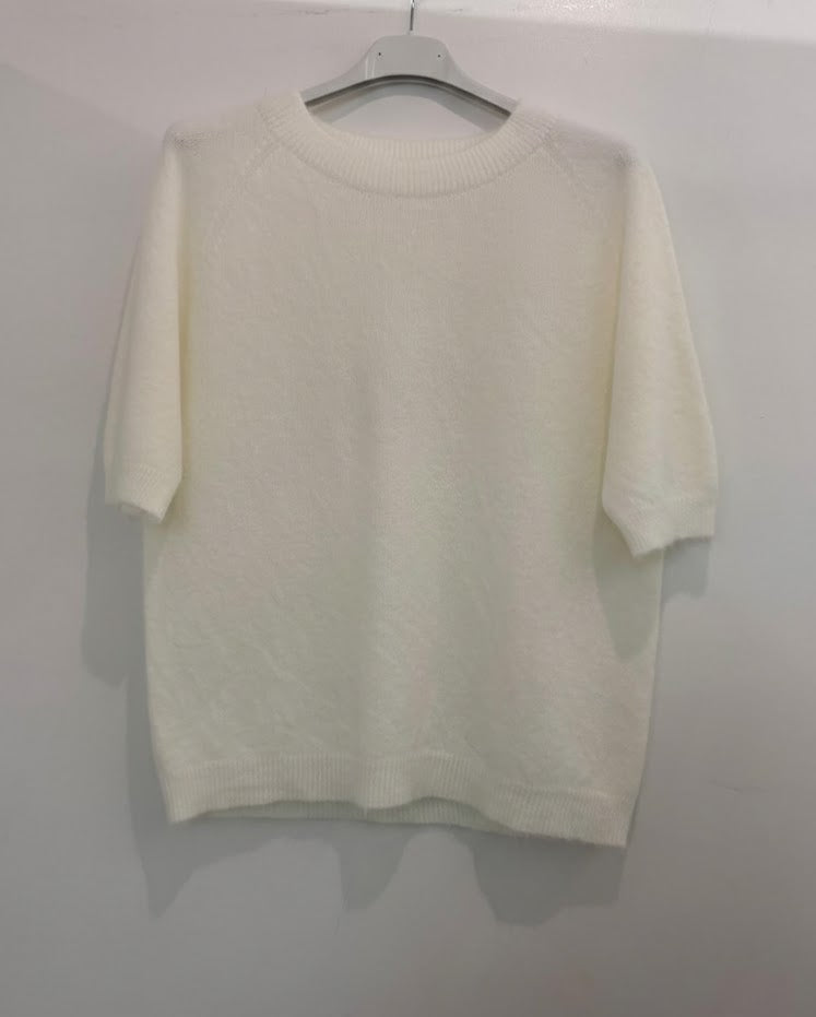 Pull manches courtes en maille douce
