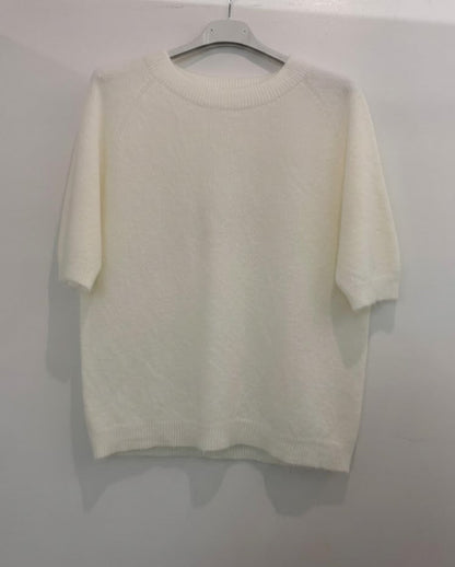 Pull manches courtes en maille douce