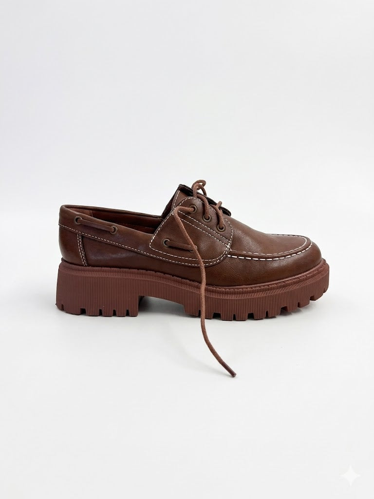 Derbies à lacets avec semelle épaisse