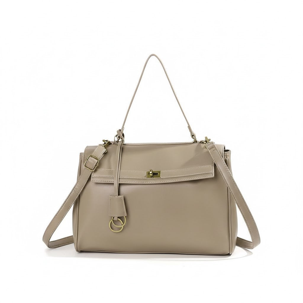 Sac à main structuré avec fermoir doré