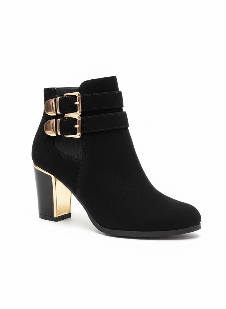 Bottines noire à talon doré
